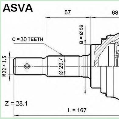 Outer C.Vjoint To-5020 (TO-020/TO-13) for Toyota Camary 3.0L